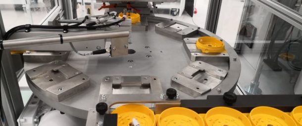 Automation Systems for Plastics-Switch body pad printing machine with rotary indexing table