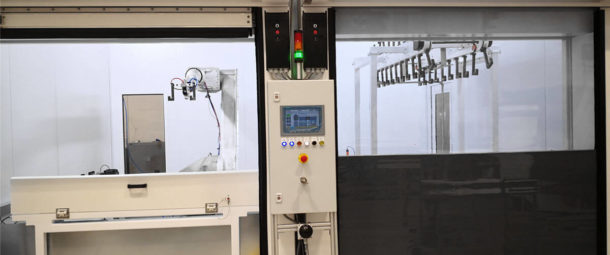Robotics and automation systems-spray booth for panoramic frames