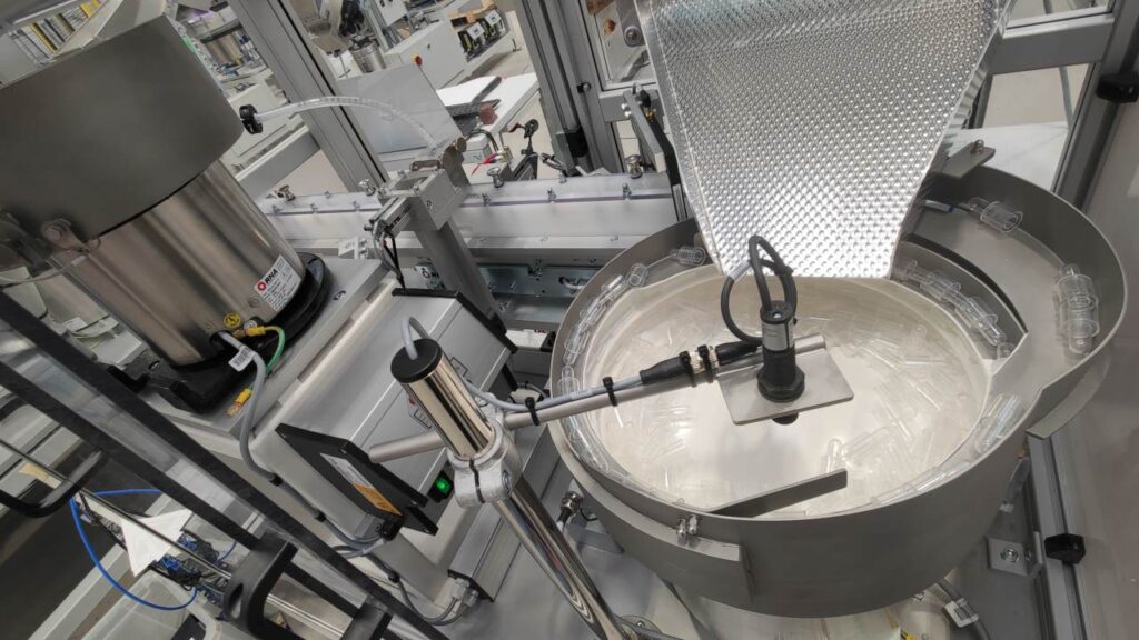 Vibratory Bowl Feeders to assemble Test Unit Body and Bead